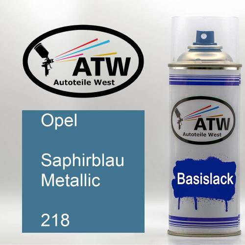 Opel, Saphirblau Metallic, 218: 400ml Sprühdose, von ATW Autoteile West.